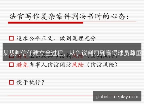 某裁判信任建立全过程,从争议判罚到赢得球员尊重 某裁判信任建立全过程,从争议判罚到赢得球员尊重