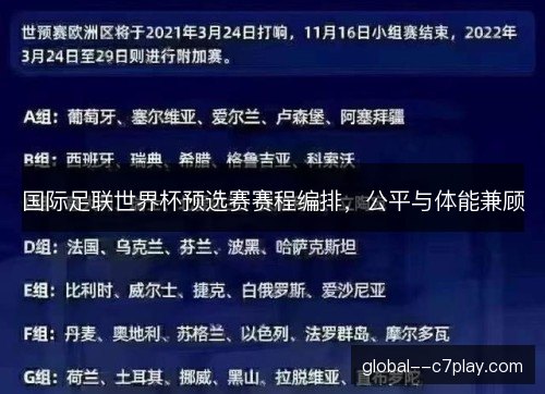 国际足联世界杯预选赛赛程编排,公平与体能兼顾 国际足联世界杯预选赛赛程编排,公平与体能兼顾